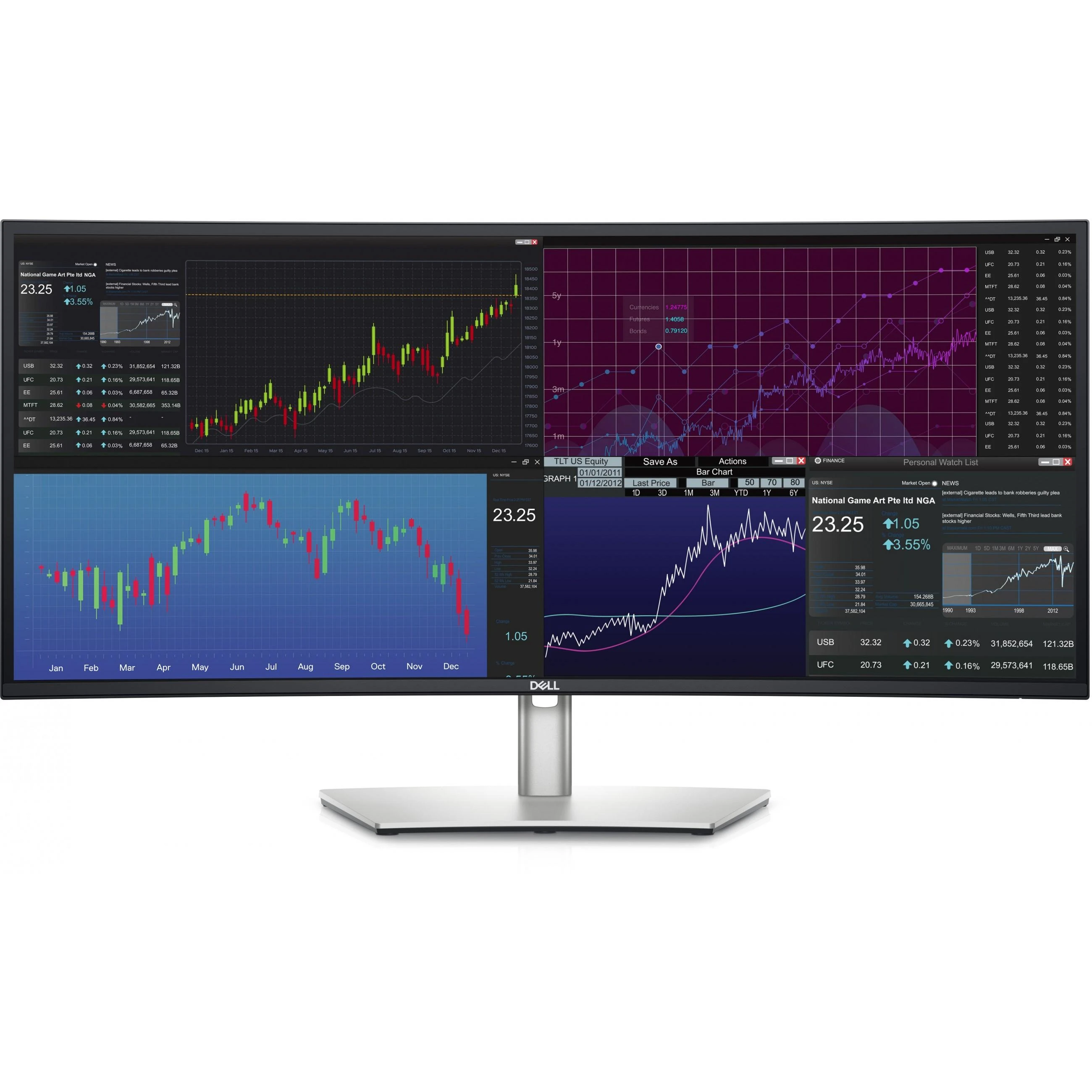 Monitorius Dell UltraSharp 34 Curved USB-C Hub Monitorius-U3423WE, Juodos/Sidabrinės spalvos
