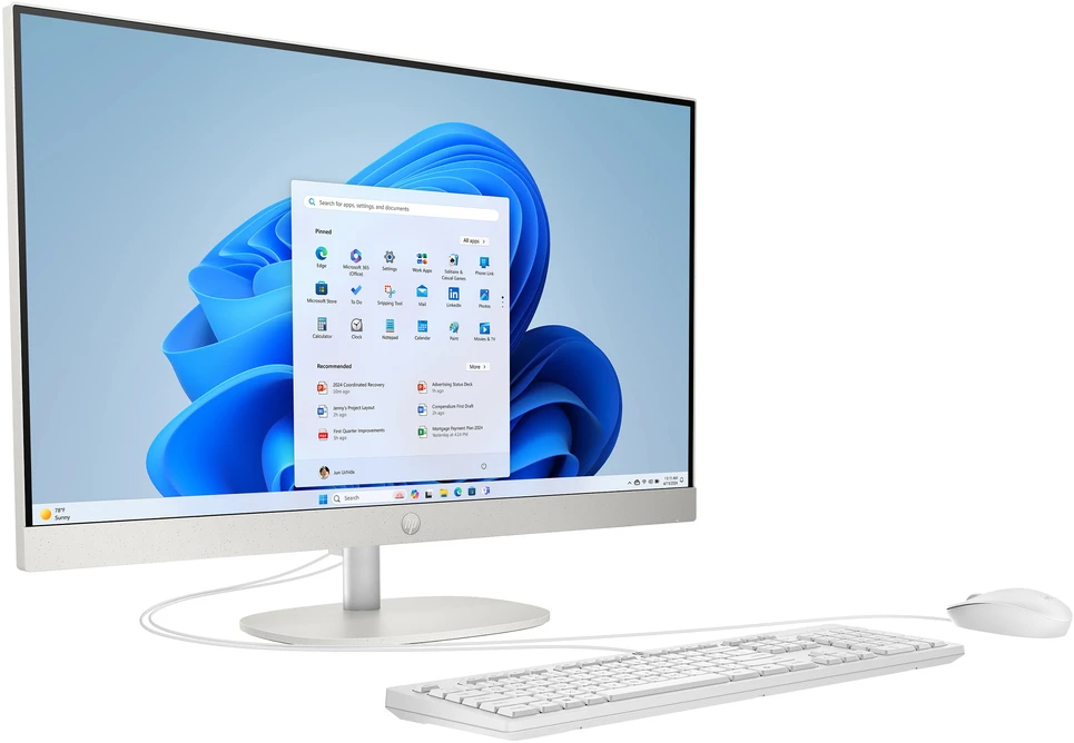 Monitorius HP „All-in-One“ kompiuteris 27-cr2155ng [68,5 cm (27 colių) FHD ekranas, „Intel Core Ultra 5 225U“, 16 GB RAM, 1 TB SSD, „Iris Xe“ grafika, „Windows 11“]