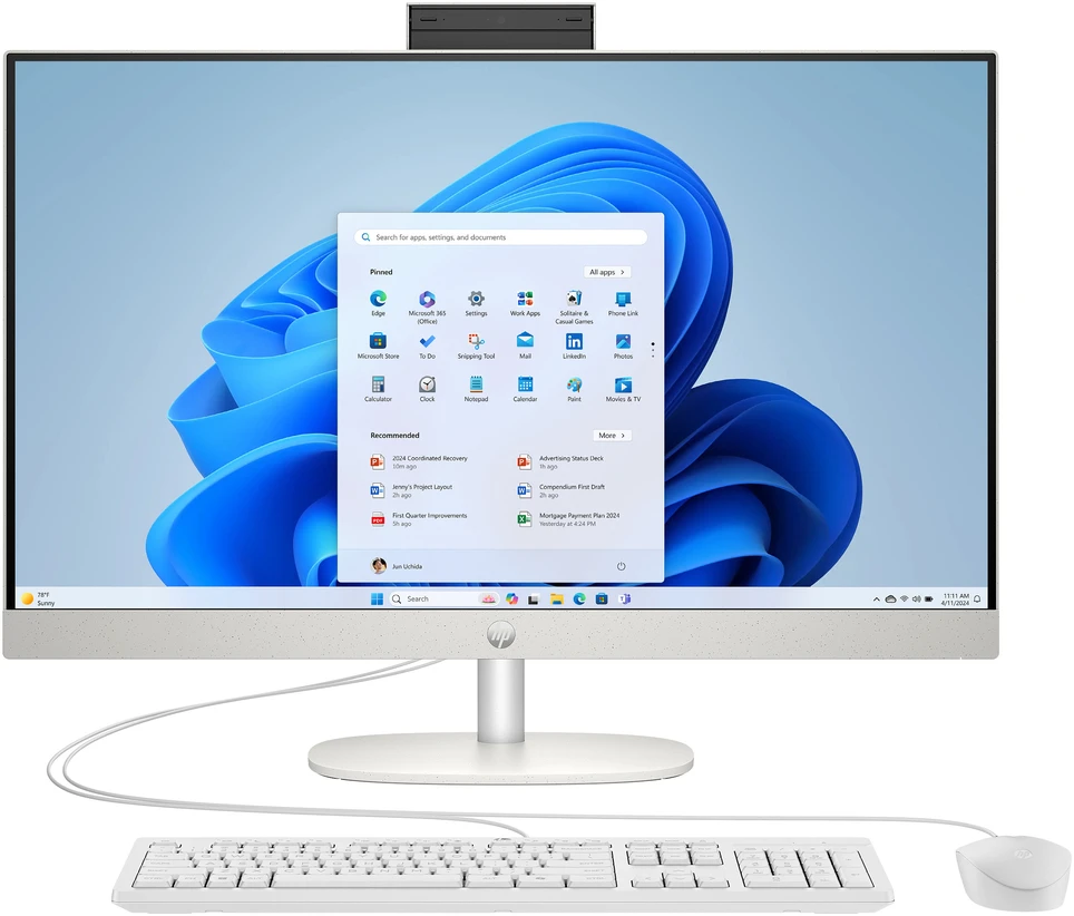 Monitorius HP „All-in-One“ kompiuteris 27-cr2155ng [68,5 cm (27 colių) FHD ekranas, „Intel Core Ultra 5 225U“, 16 GB RAM, 1 TB SSD, „Iris Xe“ grafika, „Windows 11“]