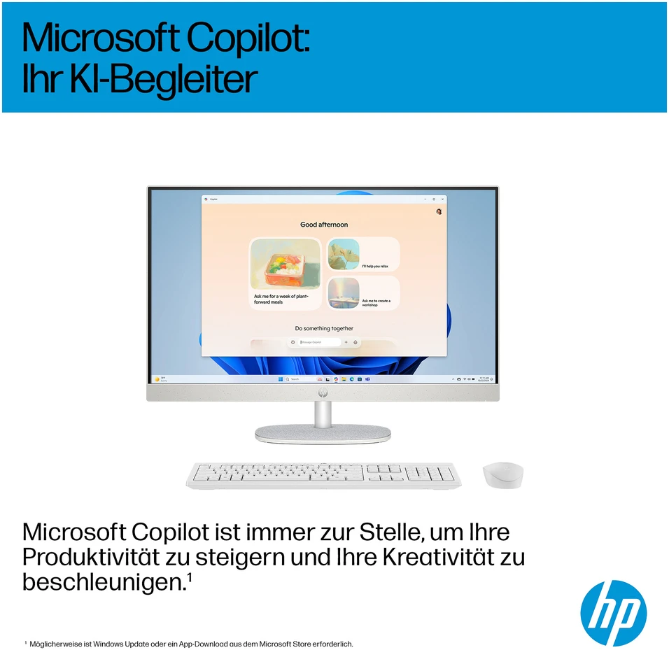 Monitorius HP „All-in-One“ kompiuteris 27-cr2155ng [68,5 cm (27 colių) FHD ekranas, „Intel Core Ultra 5 225U“, 16 GB RAM, 1 TB SSD, „Iris Xe“ grafika, „Windows 11“]