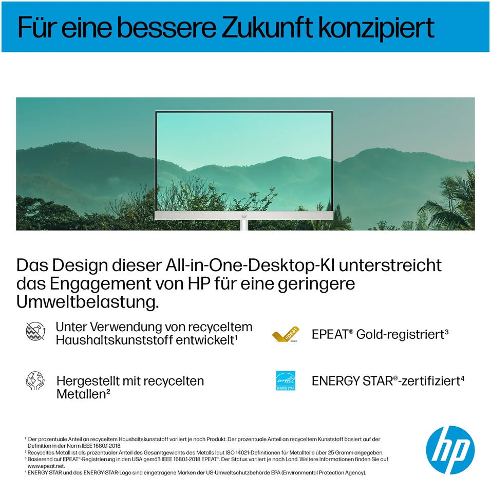 Monitorius HP „All-in-One“ kompiuteris 27-cr2155ng [68,5 cm (27 colių) FHD ekranas, „Intel Core Ultra 5 225U“, 16 GB RAM, 1 TB SSD, „Iris Xe“ grafika, „Windows 11“]