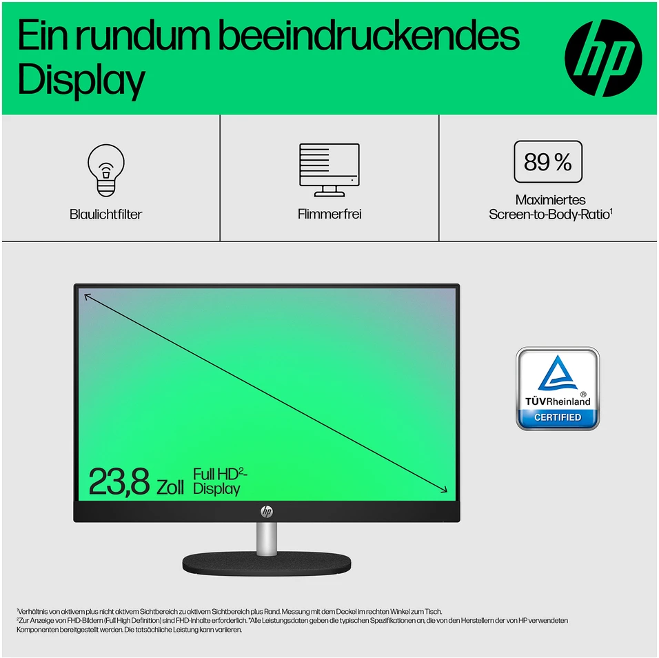 Stacionarus kompiuteris Hewlett Packard (HP) „HP All-in-One“ kompiuteris 24-cr0103ng [60,5 cm (23,8 colio) FHD ekranas, „Intel i5-1335U“, 16 GB RAM, 512 GB SSD, „Windows 11“]