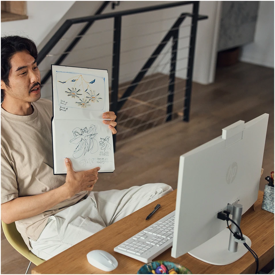 Stacionarus kompiuteris Hewlett Packard (HP) „HP All-in-One“ kompiuteris 24-cr0103ng [60,5 cm (23,8 colio) FHD ekranas, „Intel i5-1335U“, 16 GB RAM, 512 GB SSD, „Windows 11“]
