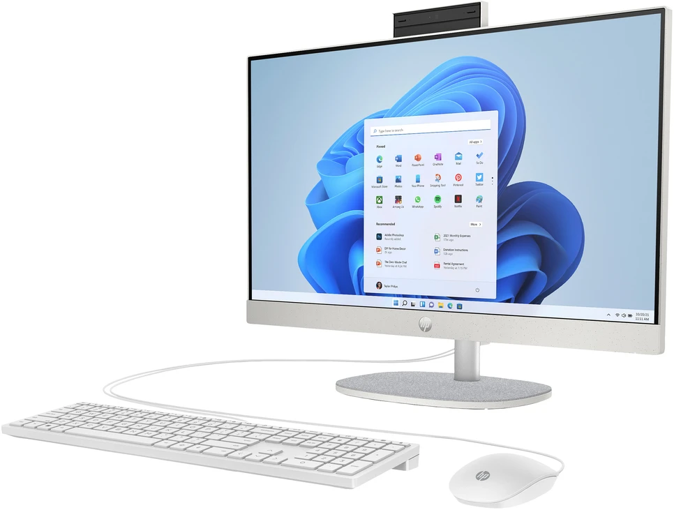 Stacionarus kompiuteris Hewlett Packard (HP) „HP All-in-One“ kompiuteris 24-cr0103ng [60,5 cm (23,8 colio) FHD ekranas, „Intel i5-1335U“, 16 GB RAM, 512 GB SSD, „Windows 11“]