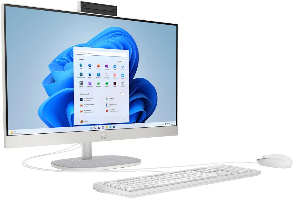 Stacionarus kompiuteris Hewlett Packard (HP) „HP All-in-One“ kompiuteris 24-cr0103ng [60,5 cm (23,8 colio) FHD ekranas, „Intel i5-1335U“, 16 GB RAM, 512 GB SSD, „Windows 11“]