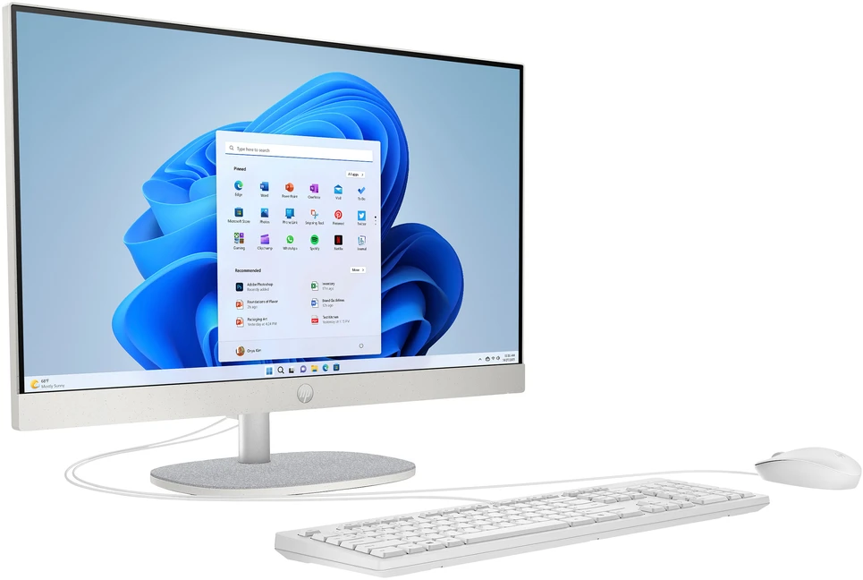 Monitorius HP „viskas viename“ kompiuteris 24-cr0112ng [60,5 cm (23,8 colio) FHD ekranas, „Intel N100“, 8 GB RAM, 512 GB SSD, DOS]
