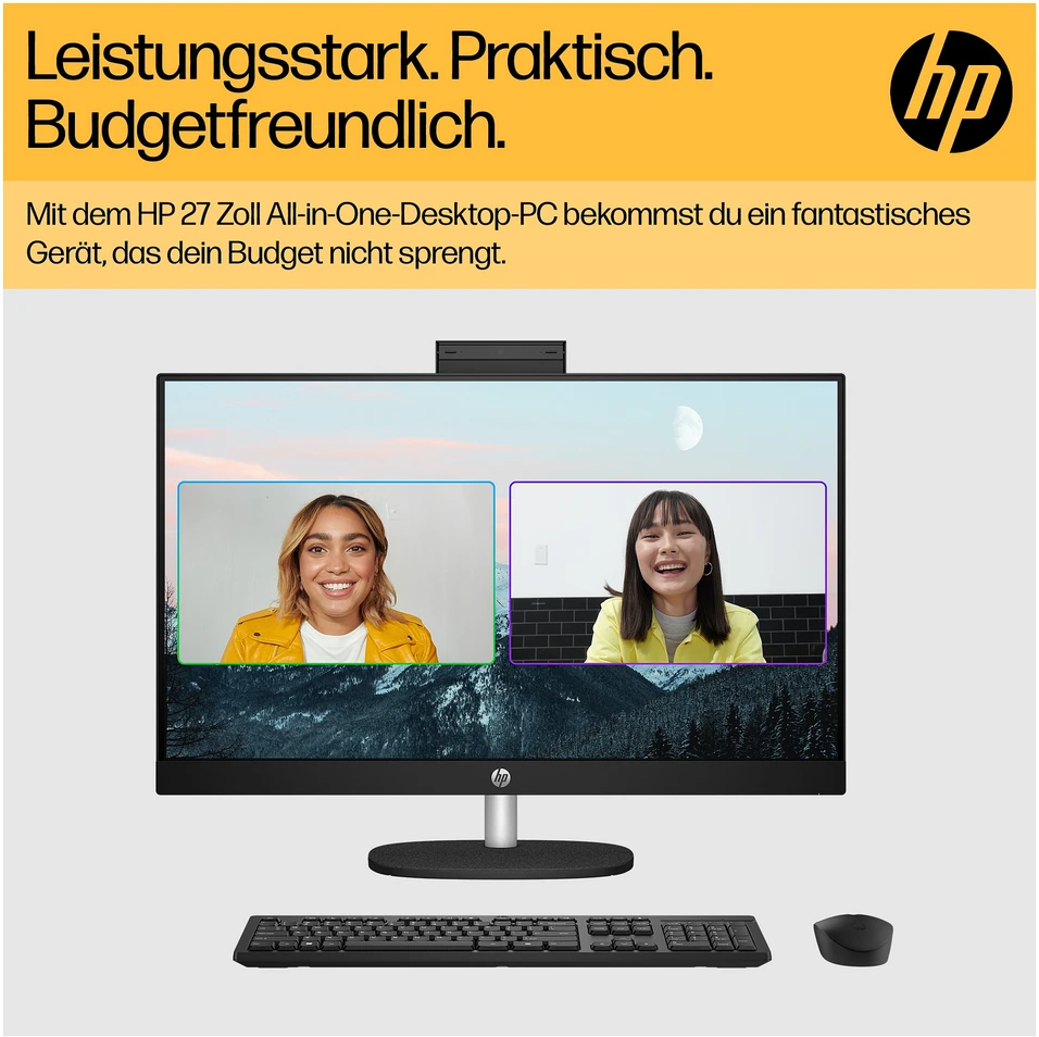 Stacionarus kompiuteris Hewlett Packard (HP) „HP All-in-One“ kompiuteris 27-cr0104ng [68,5 cm (27 colių) FHD ekranas, „Ryzen 7 7730U“, 16 GB RAM, 1 TB SSD, „Windows 11“]