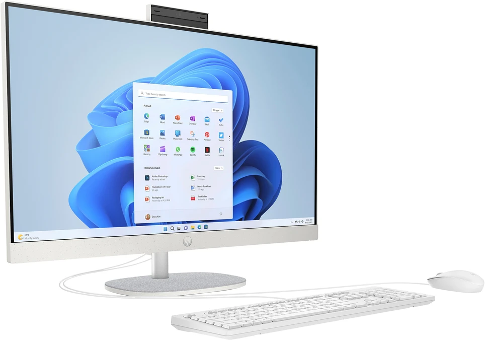 Stacionarus kompiuteris HP „All-in-One“ kompiuteris 27-cr0109ng [68,5 cm (27 colio) FHD ekranas, „Intel i3-N300“, 8 GB RAM, 512 GB SSD, „Intel UHD“ grafika, DOS]