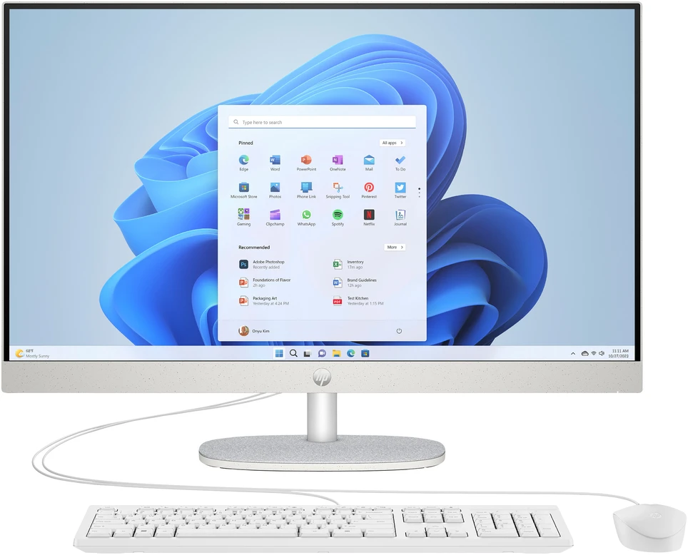 Stacionarus kompiuteris „HP All-in-One“ kompiuteris 27-cr0113ng [68,5 cm (27 colių) FHD ekranas, „Intel Core i3-1315U“, 16 GB RAM, 512 GB SSD, „Iris Xe Grafik“, „Windows 11“]