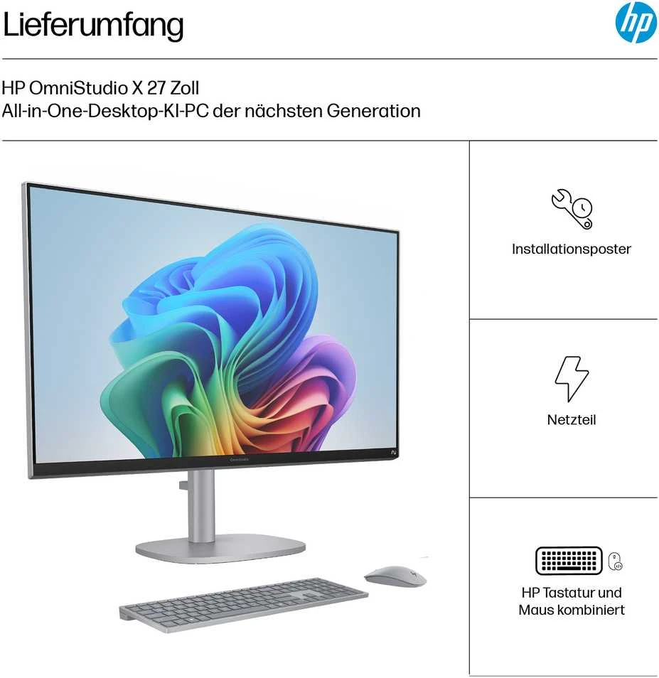 HP OmniStudio X 27" FHD lietimui jautrus IPS daugiafunkcis monitorius su Core Ultra 7 256V 16GB/2TB SSD Win11 27-cs1076ng