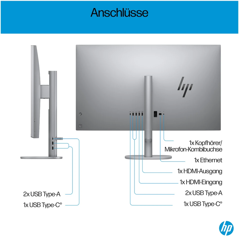 Monitorius HP OmniStudio X All-in-One kompiuteris 32-c0170ng [80 cm (31,5") 4K UHD ekranas, IntelCore Ultra 7 155H procesorius, 32 GB RAM, 1 TB SSD, Win11]