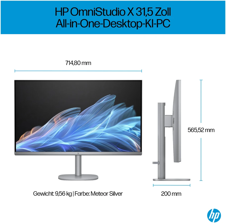Monitorius HP OmniStudio X All-in-One kompiuteris 32-c0170ng [80 cm (31,5") 4K UHD ekranas, IntelCore Ultra 7 155H procesorius, 32 GB RAM, 1 TB SSD, Win11]