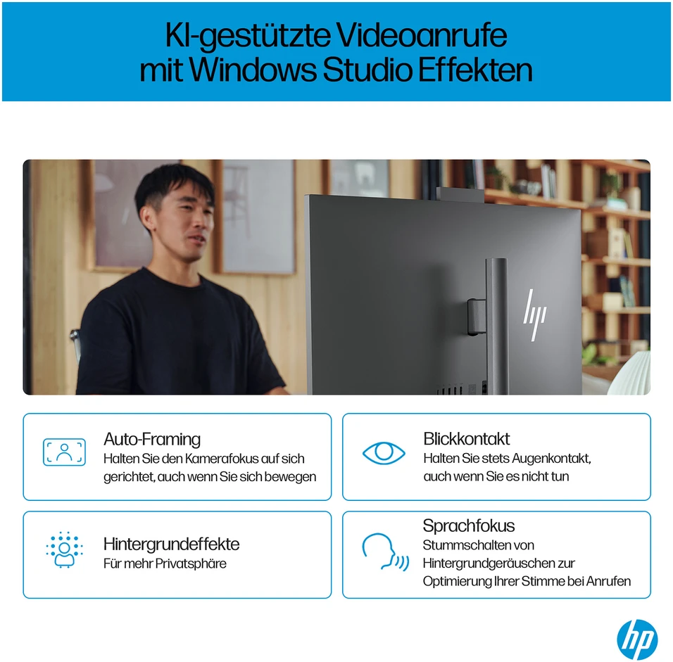 Monitorius HP OmniStudio X All-in-One kompiuteris 32-c0170ng [80 cm (31,5") 4K UHD ekranas, IntelCore Ultra 7 155H procesorius, 32 GB RAM, 1 TB SSD, Win11]