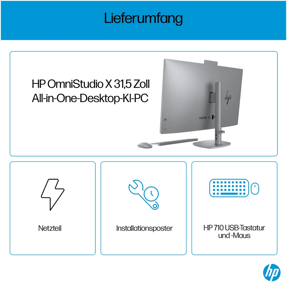 Monitorius HP OmniStudio X All-in-One kompiuteris 32-c0170ng [80 cm (31,5") 4K UHD ekranas, IntelCore Ultra 7 155H procesorius, 32 GB RAM, 1 TB SSD, Win11]