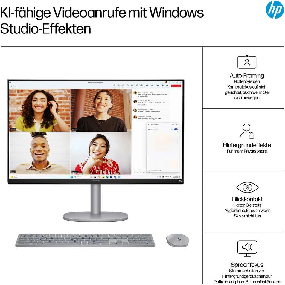 HP OmniStudio X 27" FHD lietimui jautrus IPS daugiafunkcis monitorius su Core Ultra 7 256V 16GB/2TB SSD Win11 27-cs1076ng