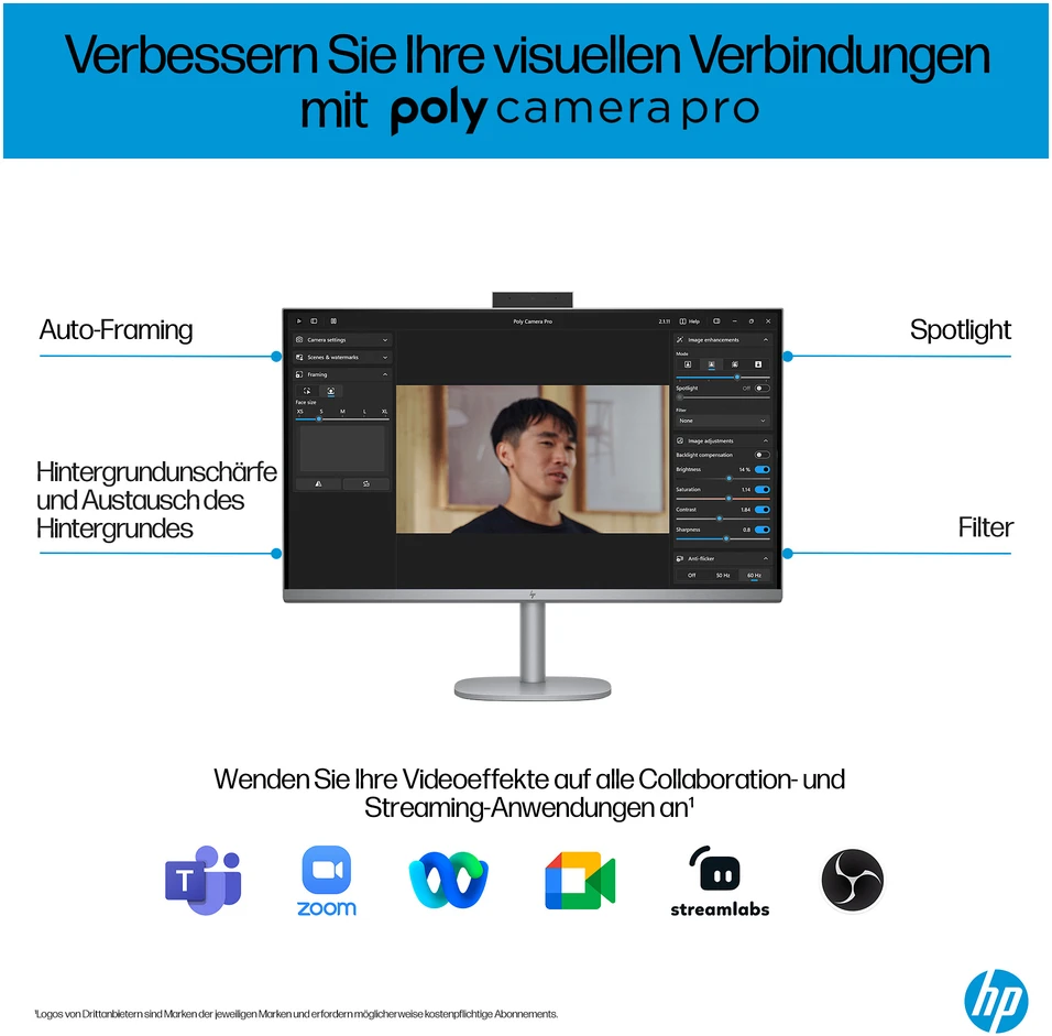 Monitorius HP OmniStudio X All-in-One kompiuteris 32-c0170ng [80 cm (31,5") 4K UHD ekranas, IntelCore Ultra 7 155H procesorius, 32 GB RAM, 1 TB SSD, Win11]