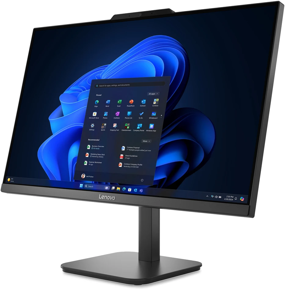 „Lenovo ThinkCentre V100 AiO 13JA002XGE“ – 60,5 cm (23,8 colio) FHD ekranas – N100, 16 GB DDR5 RAM, 512 GB SSD, UHD grafika, W11Pro