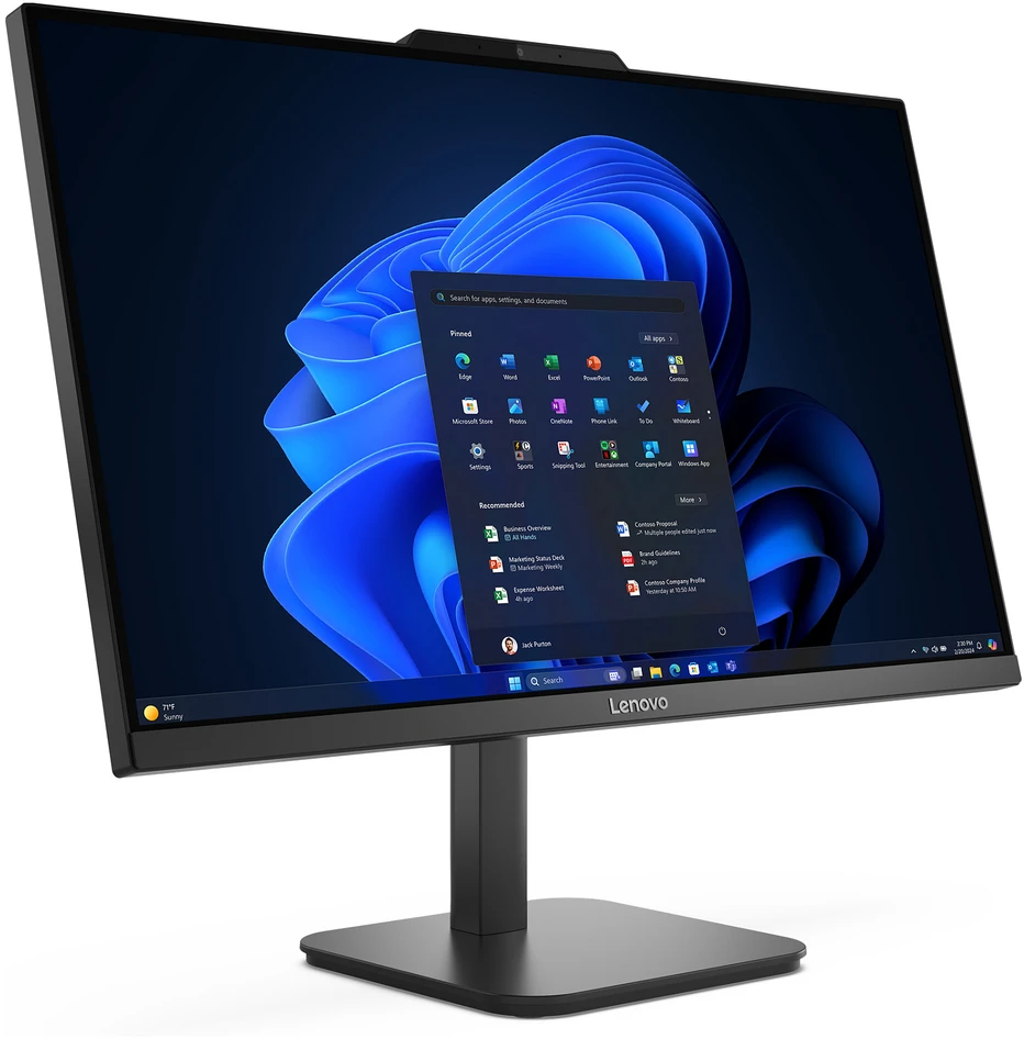 „Lenovo ThinkCentre V100 AiO 13JA002XGE“ – 60,5 cm (23,8 colio) FHD ekranas – N100, 16 GB DDR5 RAM, 512 GB SSD, UHD grafika, W11Pro