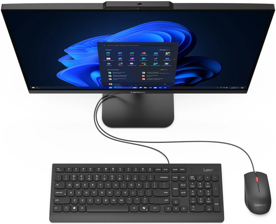 Stacionarus kompiuteris Lenovo ThinkCentre V100 AiO 13BE000CGE – 60,5 cm (23,8 colio) FHD ekranas – N100, 8 GB RAM, 256 GB SSD, UHD grafika, W11Pro