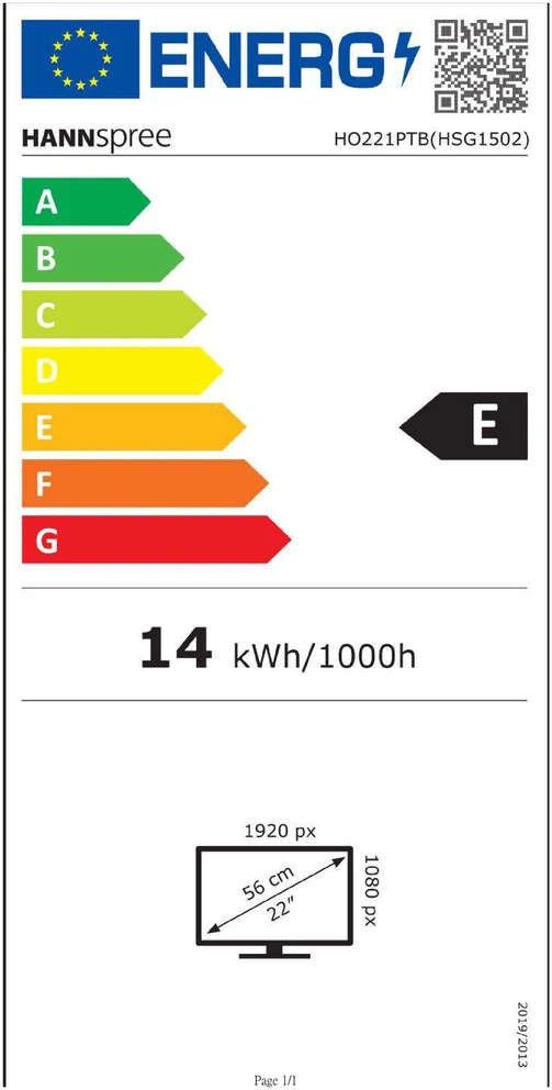 Monitorius Hannspree HO221PTB signage display Płaski panel Digital Signage 54,5 cm (21.4") LCD 600 cd/m Full HD Juodas Ekran dotykowy