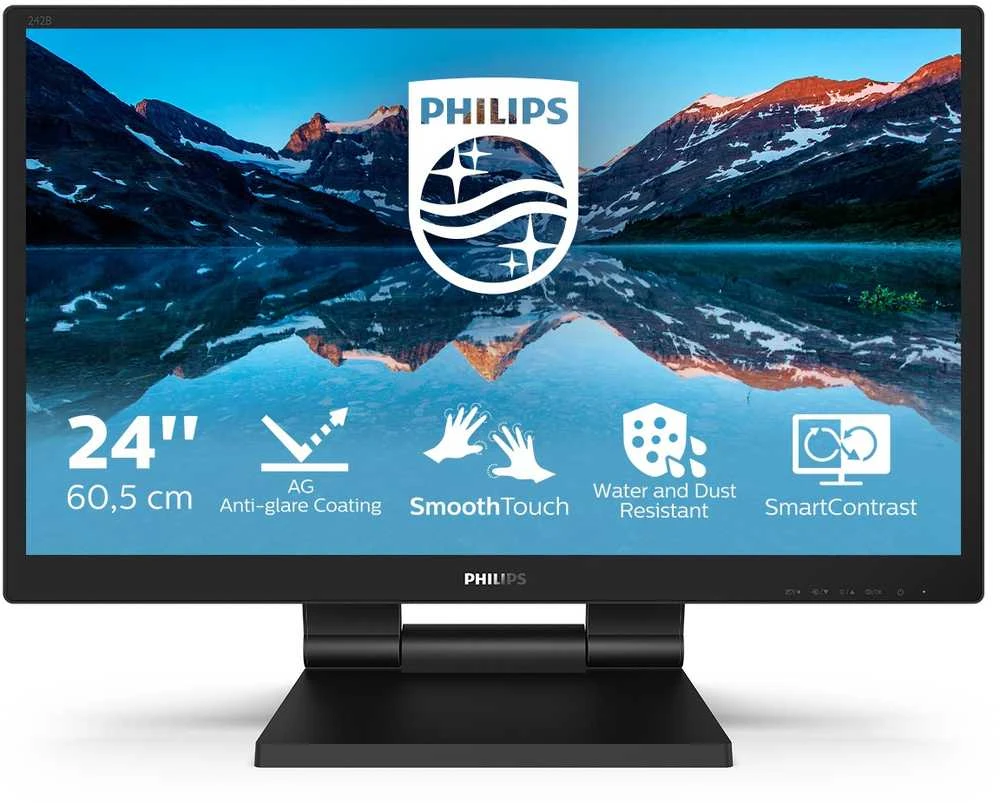MMD-MONITORIAI & EKRANAI PHILIPS 242B9TL/00 B-Line 60,5 cm 23,8 colio LCD monitorius su SmoothTouch VGA HDMI DP DVI