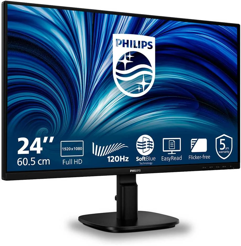 „PHILIPS 24B2N2200/00“ 23,8 colio FHD 16:9 IPS 120 Hz D-SUB HDMI 1.4 DP 1.2 monitorius