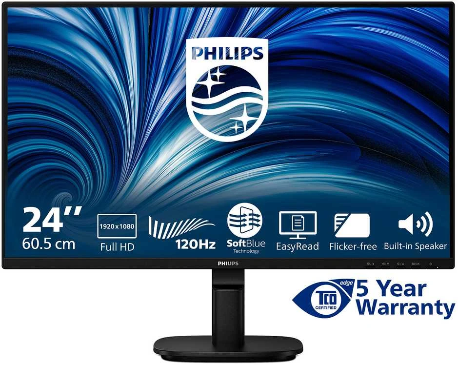 „PHILIPS 24B2N2200/00“ 23,8 colio FHD 16:9 IPS 120 Hz D-SUB HDMI 1.4 DP 1.2 monitorius