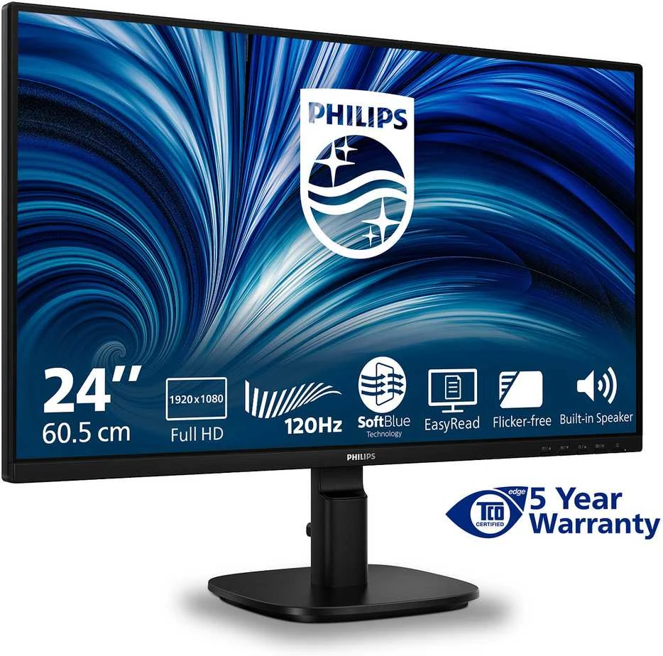„PHILIPS 24B2N2200/00“ 23,8 colio FHD 16:9 IPS 120 Hz D-SUB HDMI 1.4 DP 1.2 monitorius