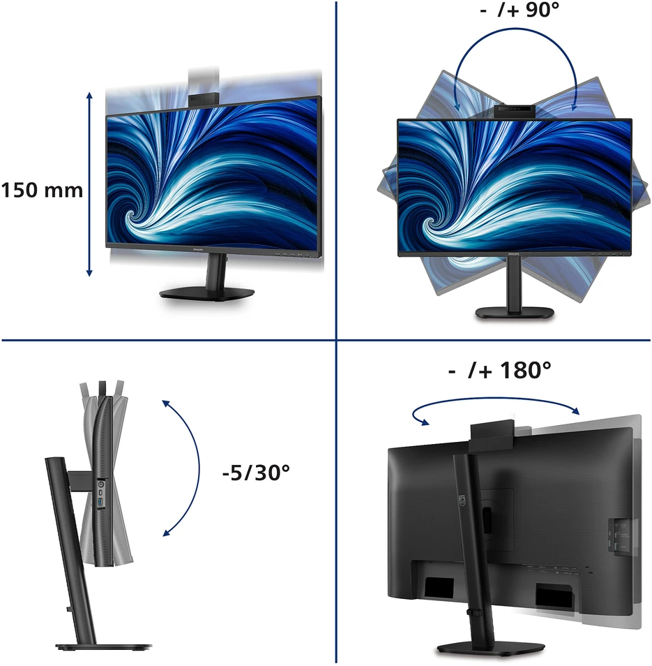 Monitorius „Philips 27B2N3500JH/00“ – 120 Hz | QHD | IPS | 27 colių | 4 ms | USB-C