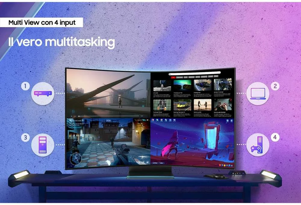 Monitorius Samsung Odyssey Ark G9 G97NC- 55" | VA lenktas | 4K | Mini LED | 165Hz | HDR10+