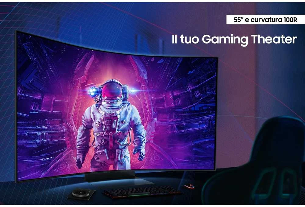 Monitorius Samsung Odyssey Ark G9 G97NC- 55" | VA lenktas | 4K | Mini LED | 165Hz | HDR10+