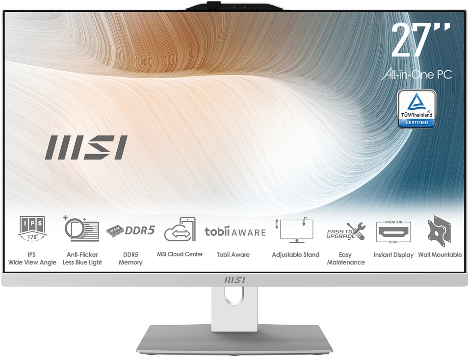 Stacionarus kompiuteris MSI Modern AM272P 1M-1236AT 27" Full HD Core 7 150U 16GB 1TB SSD Windows 11 Home (00AF8232-1236) monitorius