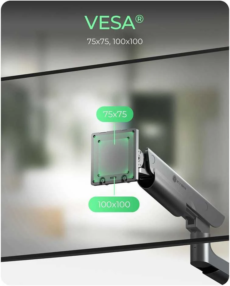 Carruzzo ICY BOX IB-MS702-T monitoriaus laikiklis arba stovas 144,8 cm (57″) Stalas Juoda