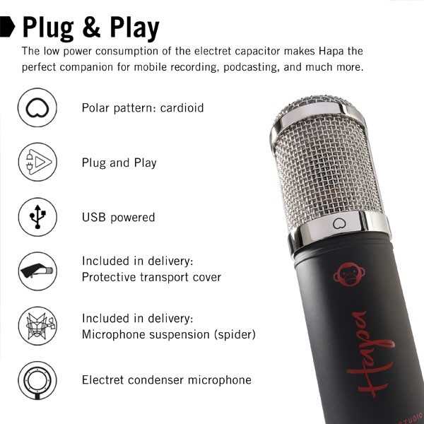 Monkey Banana Hapa BK - mikrofon studyjny USB