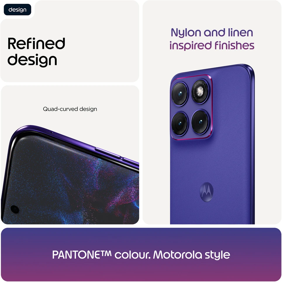 Mėlyna Išmanusis telefonas Motorola edge70 Fusion 256GB - Orient Mėlyna, Android, 8 GB
