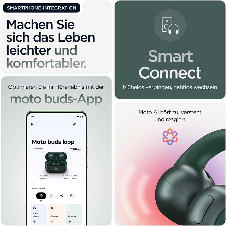 Ausinės MOTOROLA MOTO BUDS TREKKING Žalias