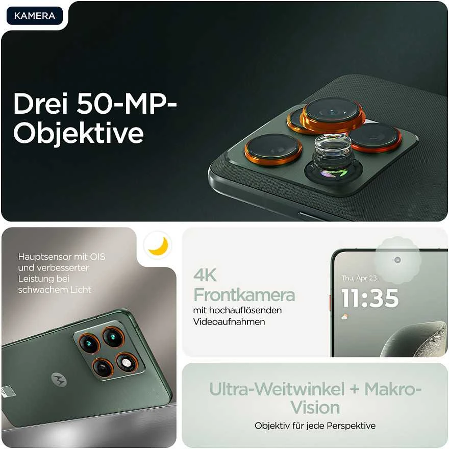 Motorola Edge 70 6.7" Dviguba SIM kortelė Android 16 USB Type-C 12 GB 512 GB 4800 mAh Žalias