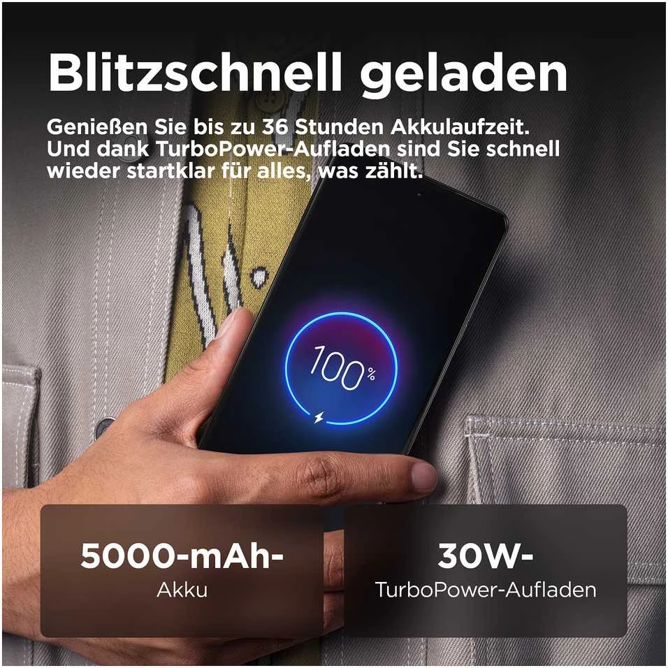 MOTOROLA G75 (5G) 6.8" 8/128GB 5000MAH Pilkas, BUSINESS EDIT.