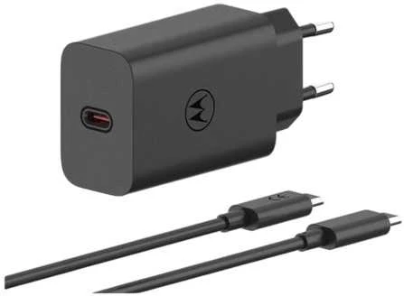 Laidinis įkroviklis Motorola TurboPower 68W USB-C with cable USB-C to USB-C 1m juodos spalvos
