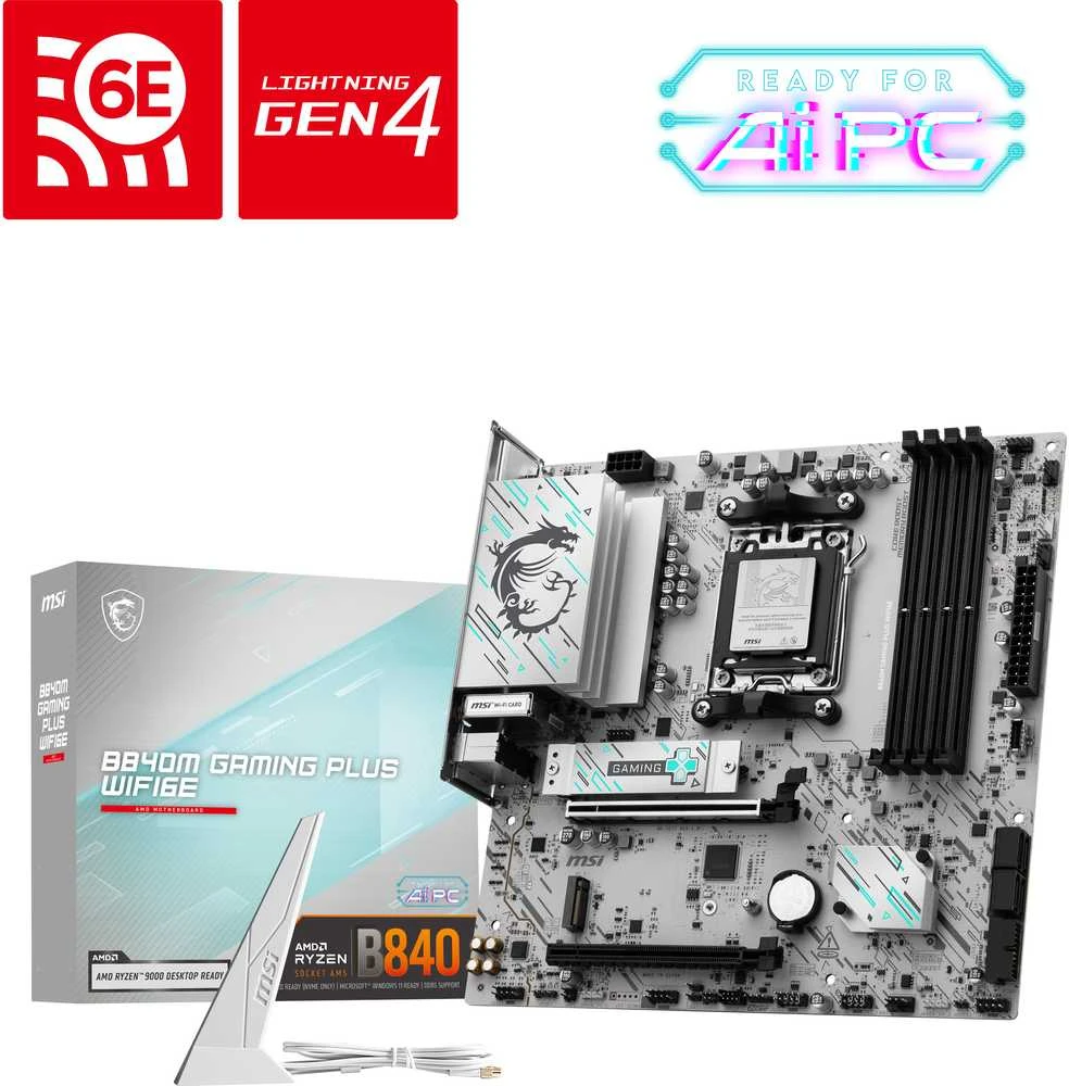 Pagrindinė plokštė MSI B840M GAMING PLUS WIFI6E (AM5)