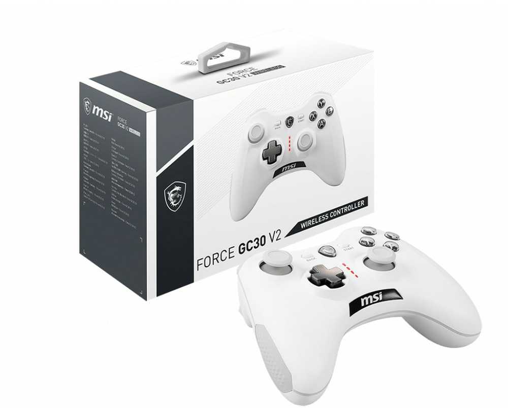 Žaidimų pultas MSI Force GC30 V2, baltos spalvos