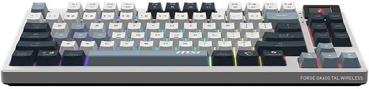 MSI FORGE GK600 TKL WIRELESS SKY klaviatūra Žaidimams USB + Bluetooth QWERTY Anglų (JK) Mėlyna, Balta