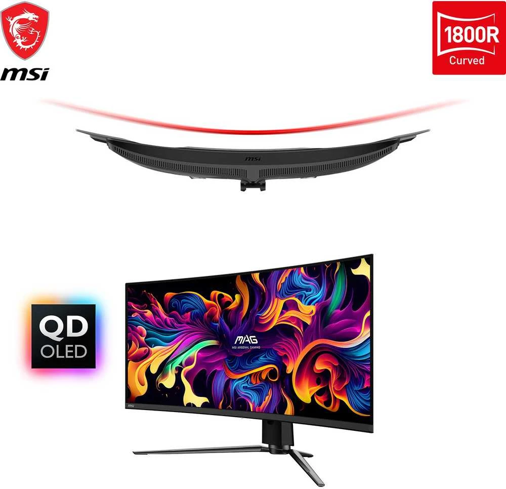 MSI MAG 341CQPDE QD-OLED 86,4 cm (34 colių) UWQHD monitorius, lenktas 21:9 HDMI/DP 175 Hz