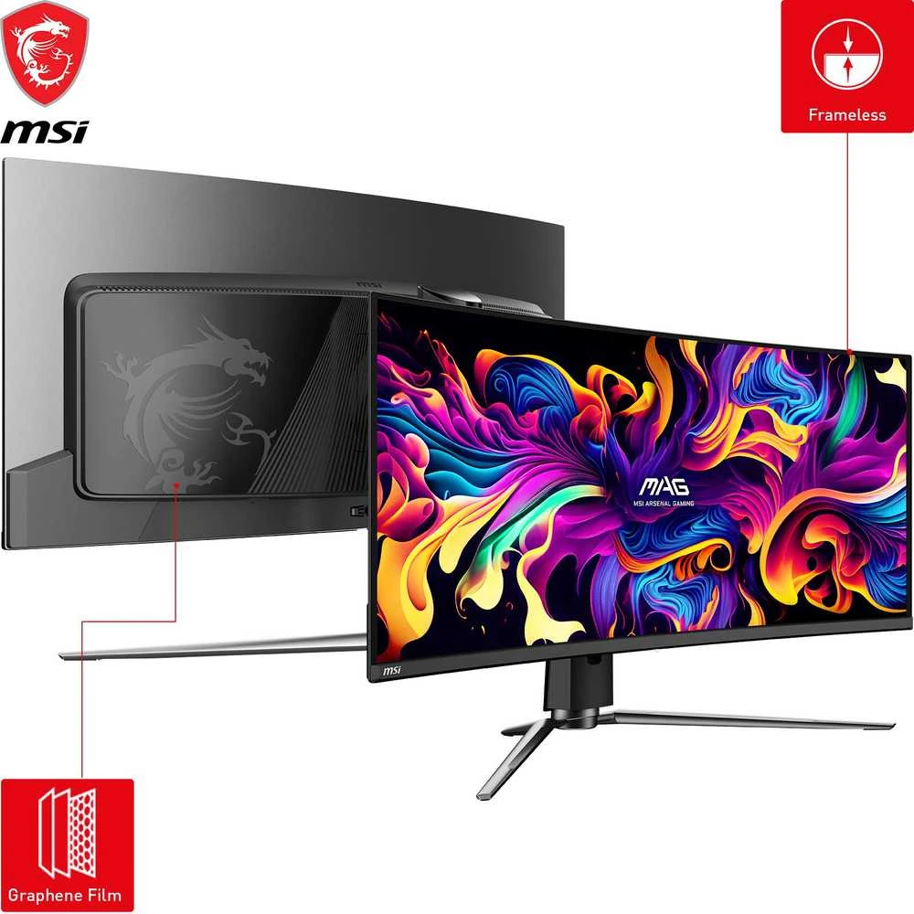 MSI MAG 341CQPDE QD-OLED 86,4 cm (34 colių) UWQHD monitorius, lenktas 21:9 HDMI/DP 175 Hz