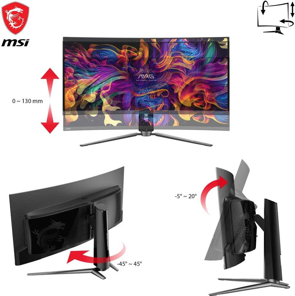 MSI MAG 341CQPDE QD-OLED 86,4 cm (34 colių) UWQHD monitorius, lenktas 21:9 HDMI/DP 175 Hz