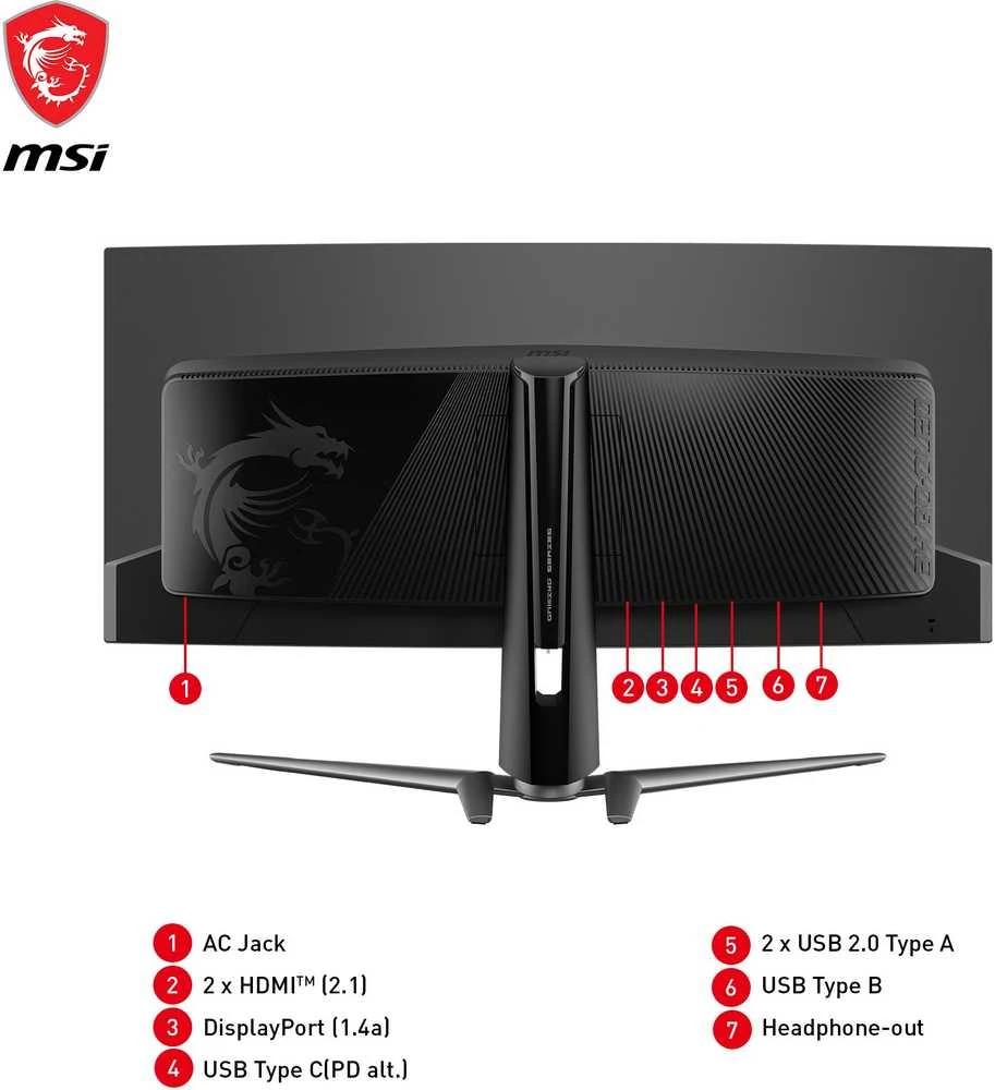 MSI MAG 341CQPDE QD-OLED 86,4 cm (34 colių) UWQHD monitorius, lenktas 21:9 HDMI/DP 175 Hz