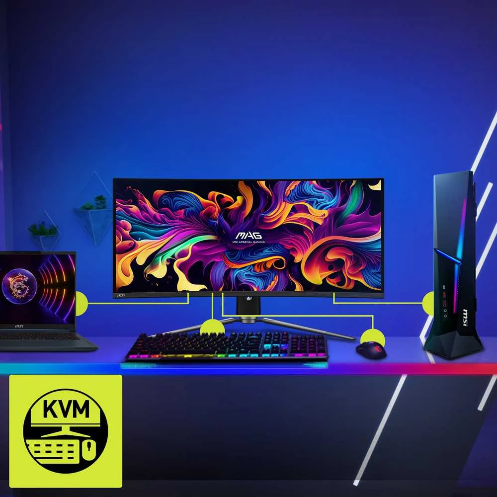 MSI MAG 341CQPDE QD-OLED 86,4 cm (34 colių) UWQHD monitorius, lenktas 21:9 HDMI/DP 175 Hz