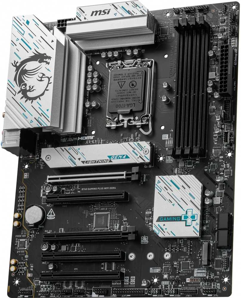 MSI B760 GAMING PLUS WIFI DDR4 | Procesorių šeima Intel | Procesoriaus lizdas LGA1700 | DDR4 | Palaikomos standžiojo disko sąsajos SATA, M.2 | SATA jungčių skaičius 4