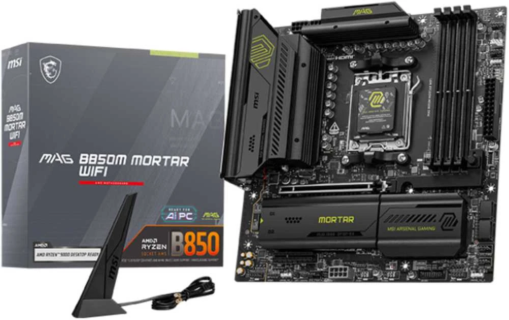 MSI MAG B850M MORTAR WIFI pagrindinė plokštė AMD B850 Lizdas AM5 micro ATX