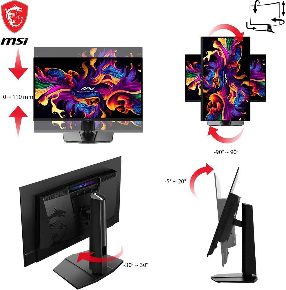 MSI MPG 271QRXDE QD-OLED Gaming Monitorius 67.31cm (26.5"")